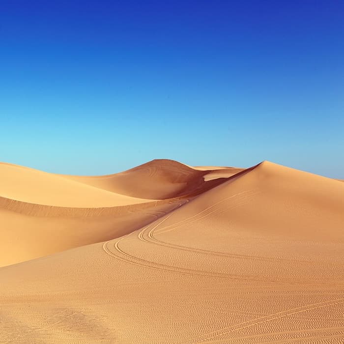 dry desert blue skies